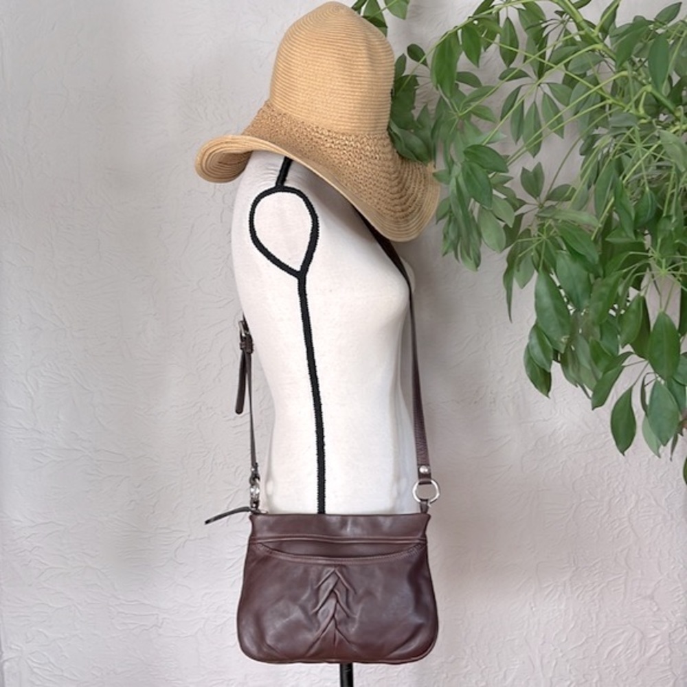 B. Makowski Braided Leather Crossbody Bag